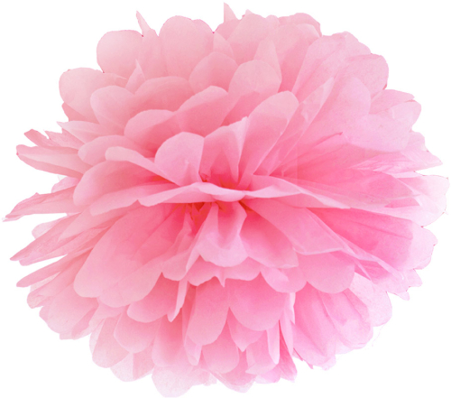 Pompom papir 25 cm lyserød