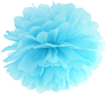 Pompom papir 25 cm lyseblå