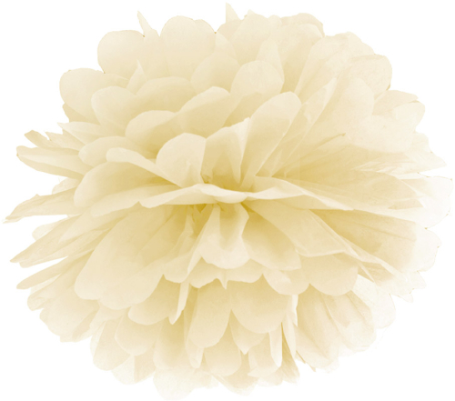 Pompom papir 25 cm creme