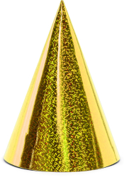 Festhat pap 16cm guld 6-pak