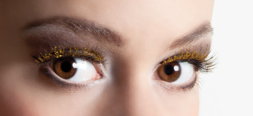 Øjenvipper glitter guld