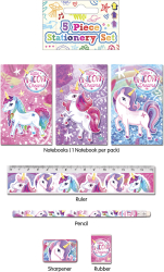 Unicorn skrivesæt 5 dele