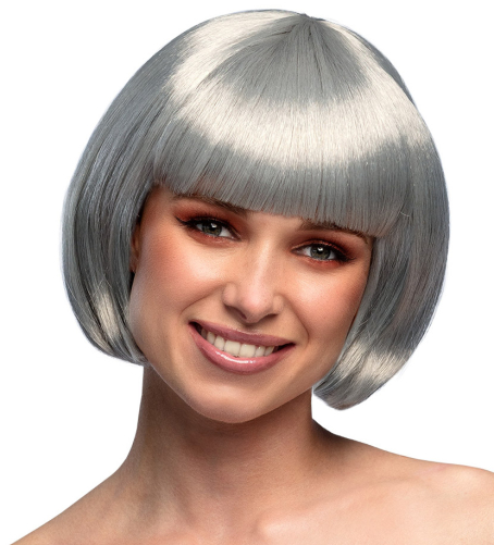 Pagehår paryk, grå