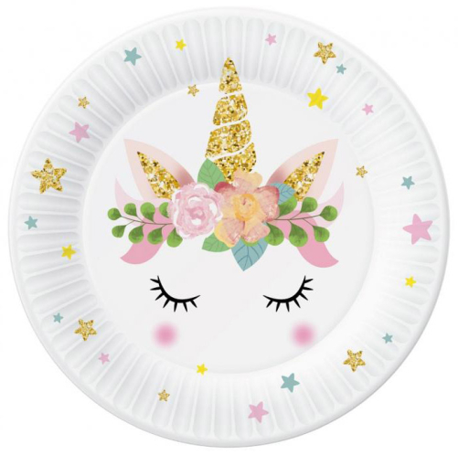 Paptallerken Unicorn 6-pak