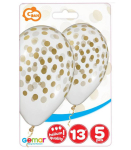 Konfetti ballon guld 5-pak