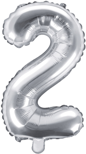 Tal ballon 2 sølv 35 cm