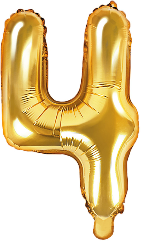 Billede af Tal ballon 4 guld 35 cm