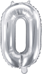 Tal ballon 0 sølv 35 cm
