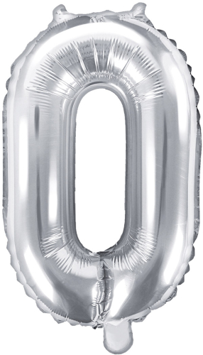 Tal ballon 0 sølv 35 cm