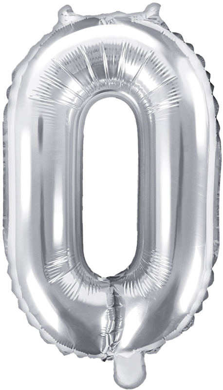 Billede af Tal ballon 0 sølv 35 cm