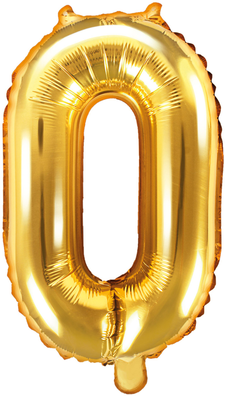 Billede af Tal ballon 0 guld 35 cm