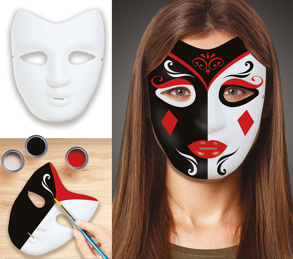 Maske til at male på, hvid