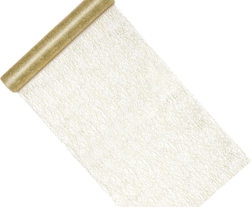 Tyl 36cm x 9m guld glitter