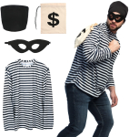 Indbrudstyv kostume 4 dele