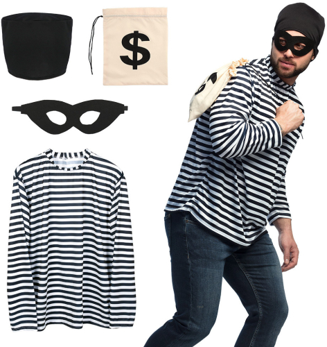 Indbrudstyv kostume 4 dele