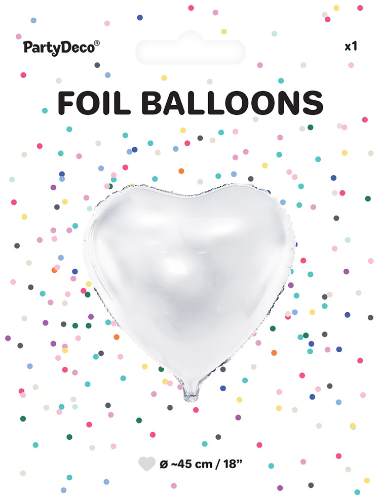 Folieballon hjerte hvid