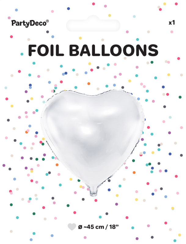 Billede af Folieballon hjerte hvid