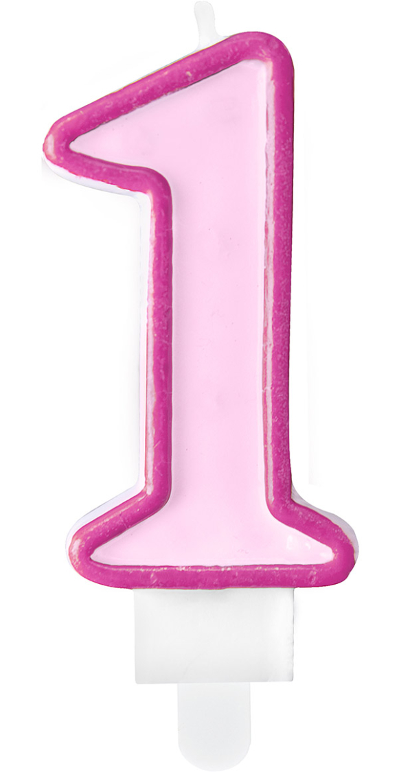 Fødselsdagslys 1 lyserød