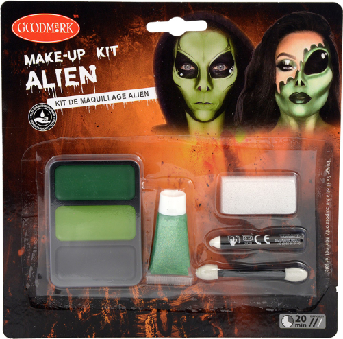 Alien make-up sæt grøn