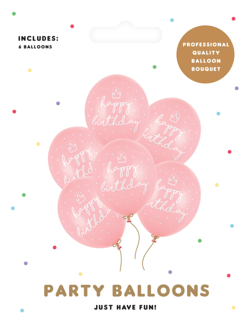 Balloner Happy Bday lyserød