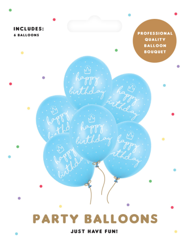 Balloner Happy Bday lyseblå