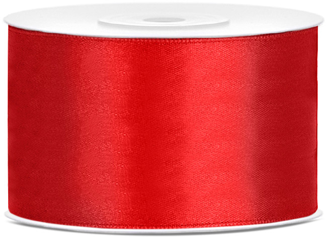 Silkebånd rød 38 mm x 25 m