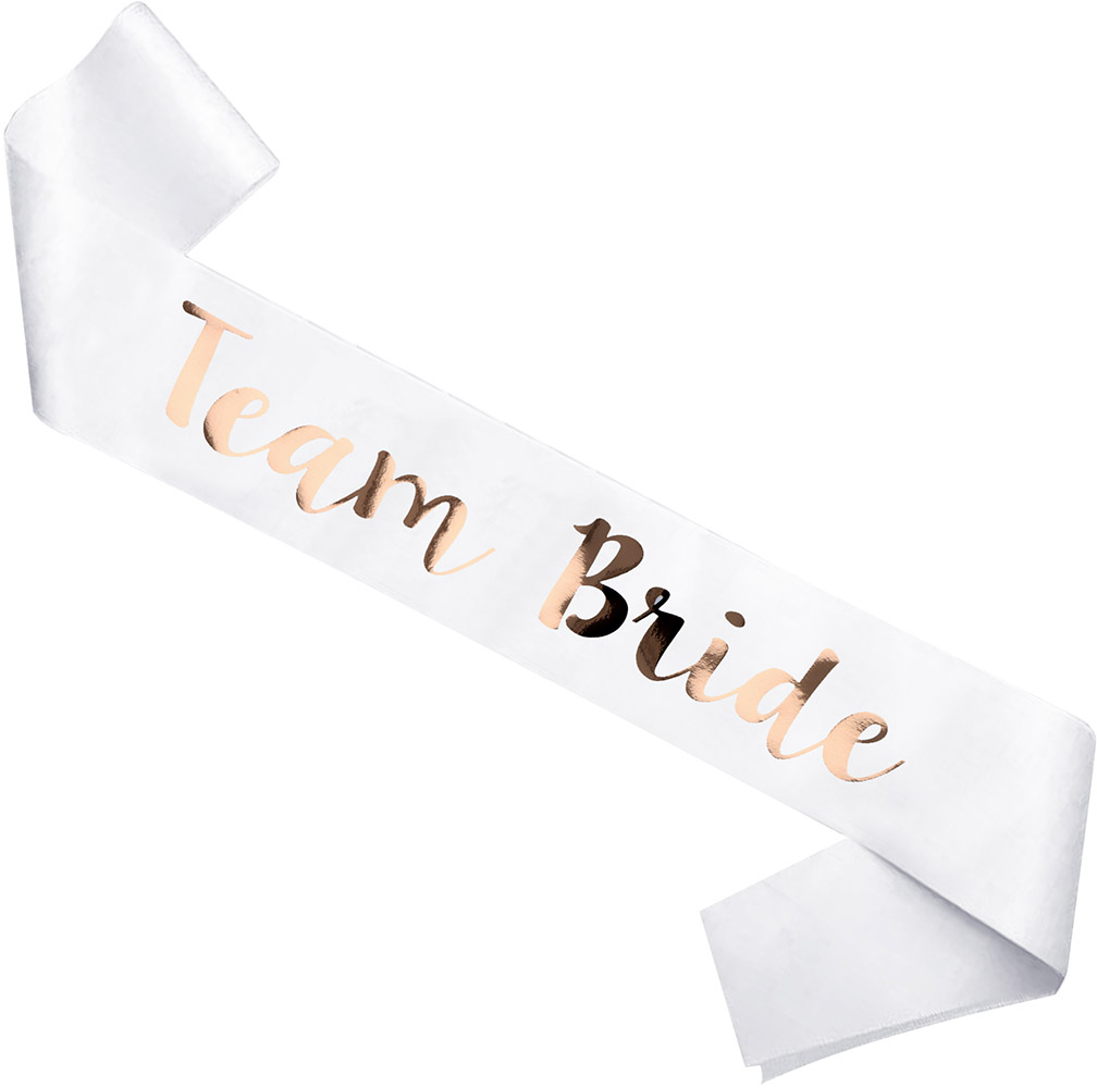 Team Bride skråbånd, hvid