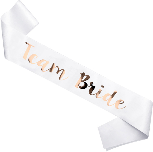 Team Bride skråbånd, hvid