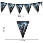 Flagguirlande zombiehånd 3m
