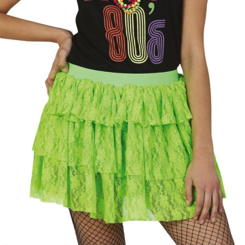 80er nederdel, neon-grøn, L
