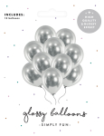 Balloner glossy sølv 10-pak