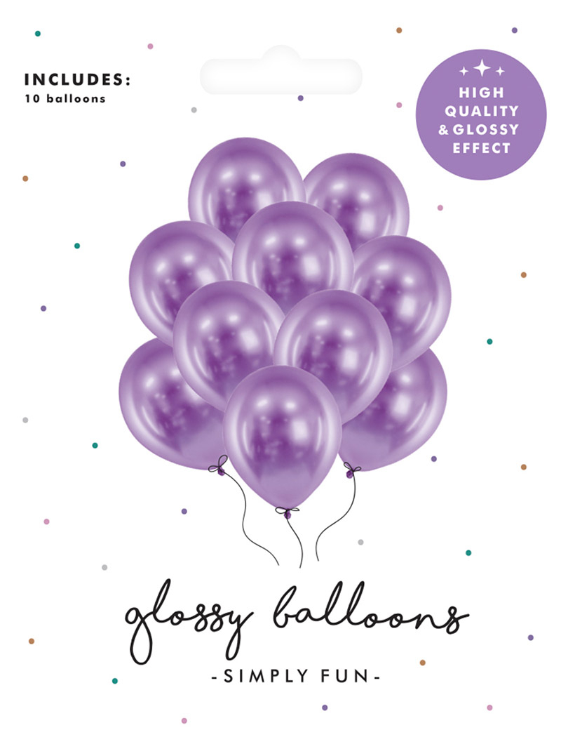 Balloner glossy lilla 10-pk