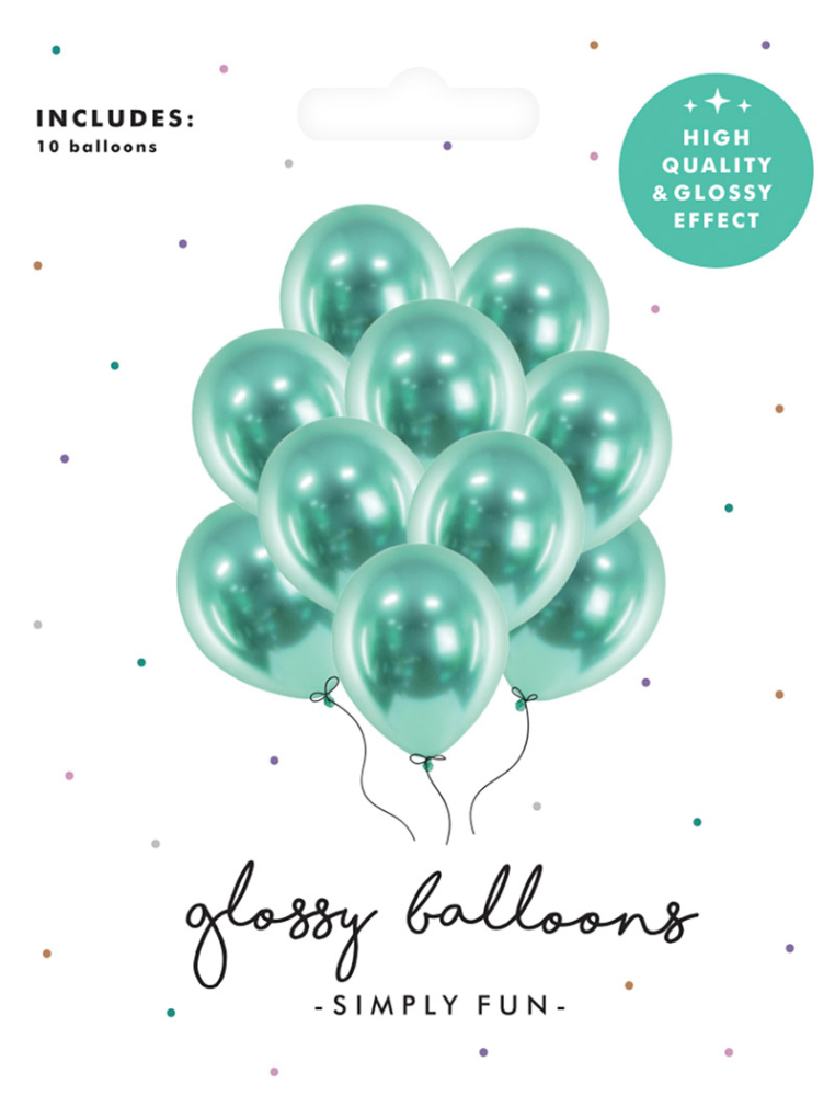 Balloner glossy grøn 10-pak