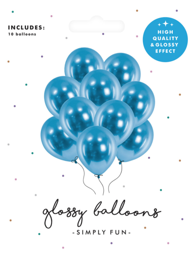 Balloner glossy blå 10-pak