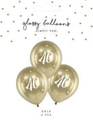 Ballon glossy 40 guld 6-pak