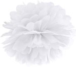 Pompom papir 35 cm hvid