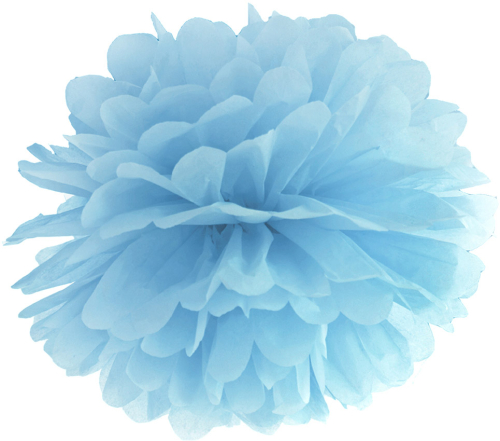 Pompom papir 25 cm støvblå