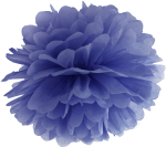 Pompom papir 25 cm navy blå