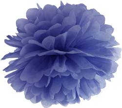 Pompom papir 25 cm navy blå
