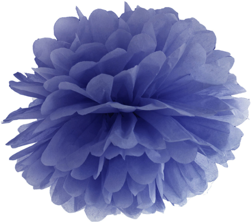 Pompom papir 25 cm navy blå