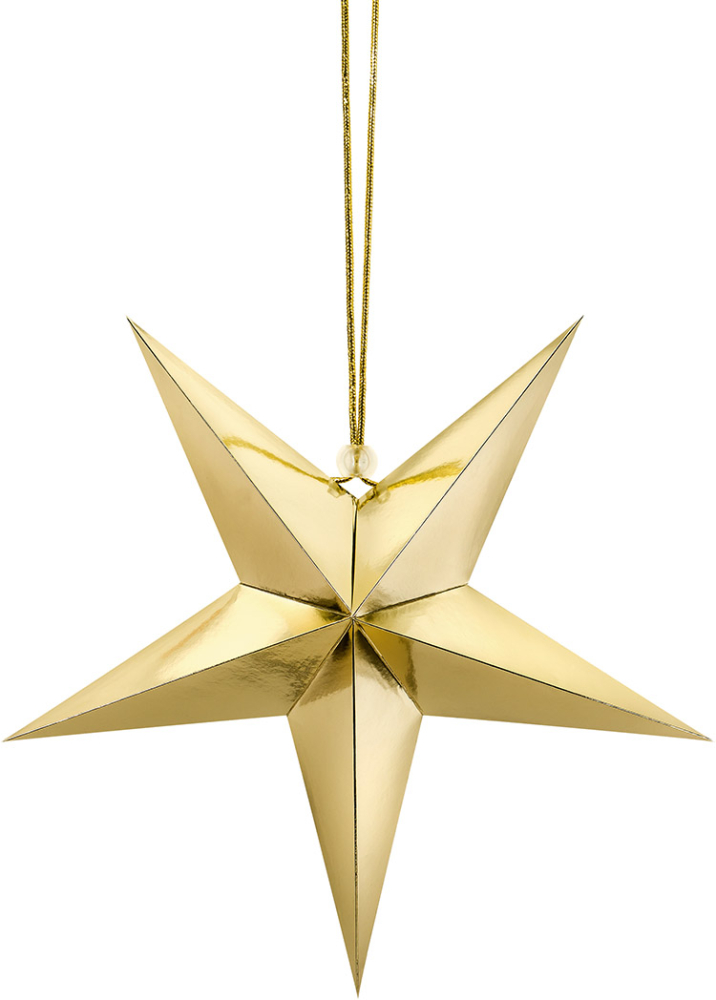Deko papirstjerne guld 30cm