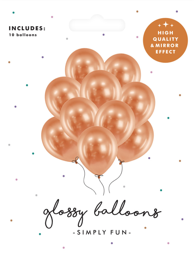 Balloner glossy kobber 10pk