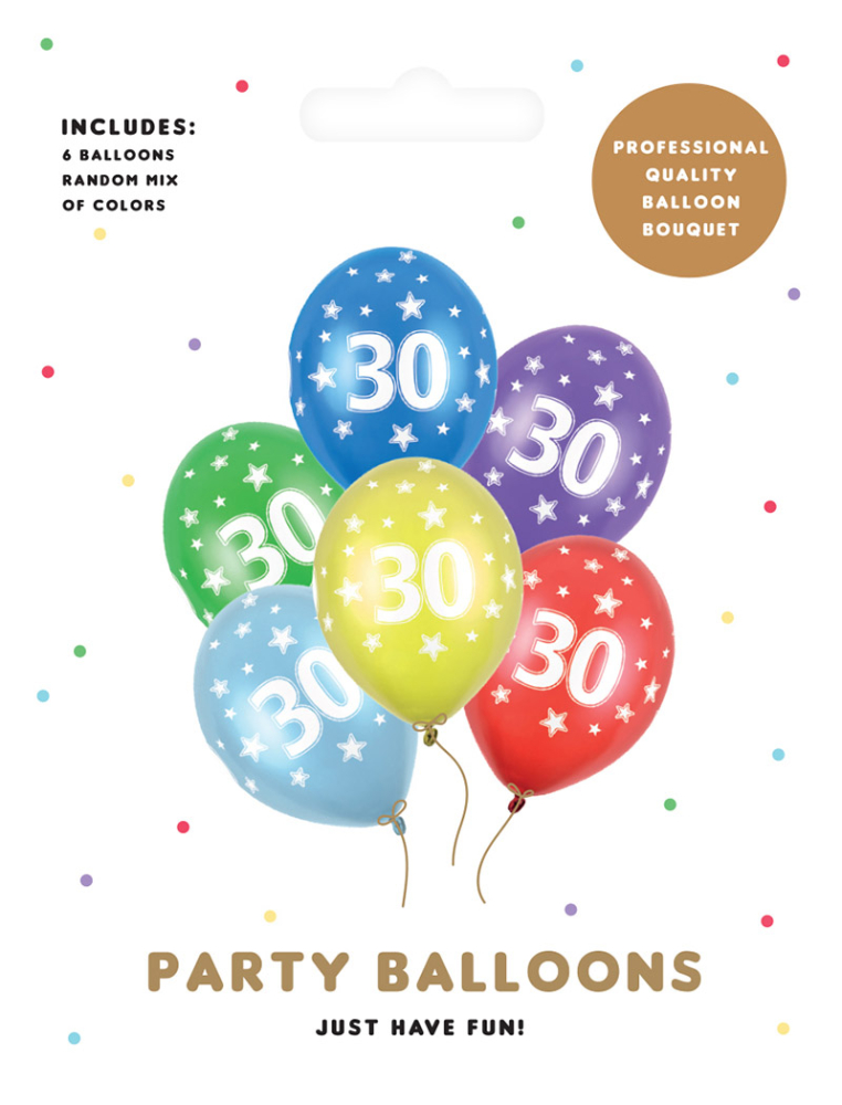 Ballon 30 metallic mix 6-pk