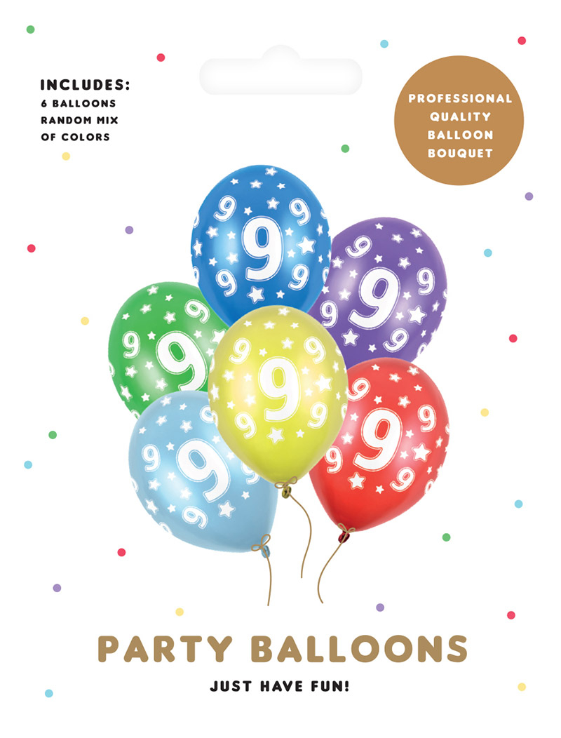 Ballon  9 metallic mix 6-pk