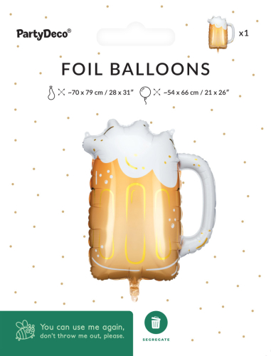 Folieballon ølkrus 54x66 cm