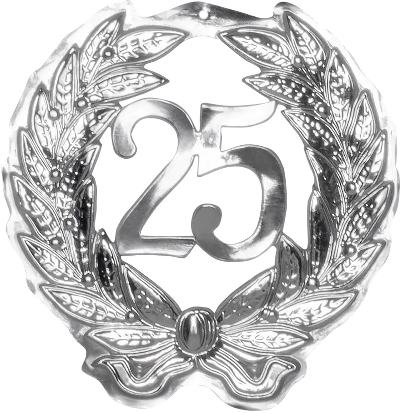 Væg-dekoration 25 år, sølv