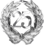 Væg-dekoration 25 år, sølv
