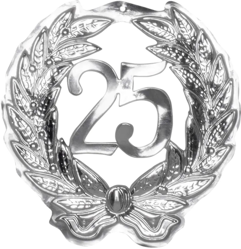 Væg-dekoration 25 år, sølv