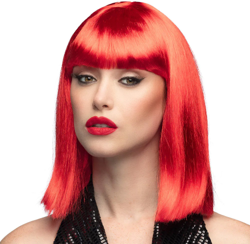 Paryk med pandehår, rød