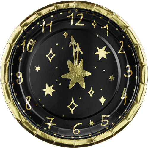 Paptallerken nytår ur 6-pak